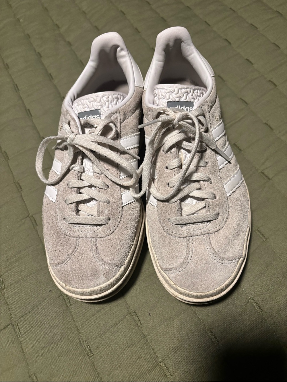 adidas Women’sSuede Casual Sneakers in Light Grey /White